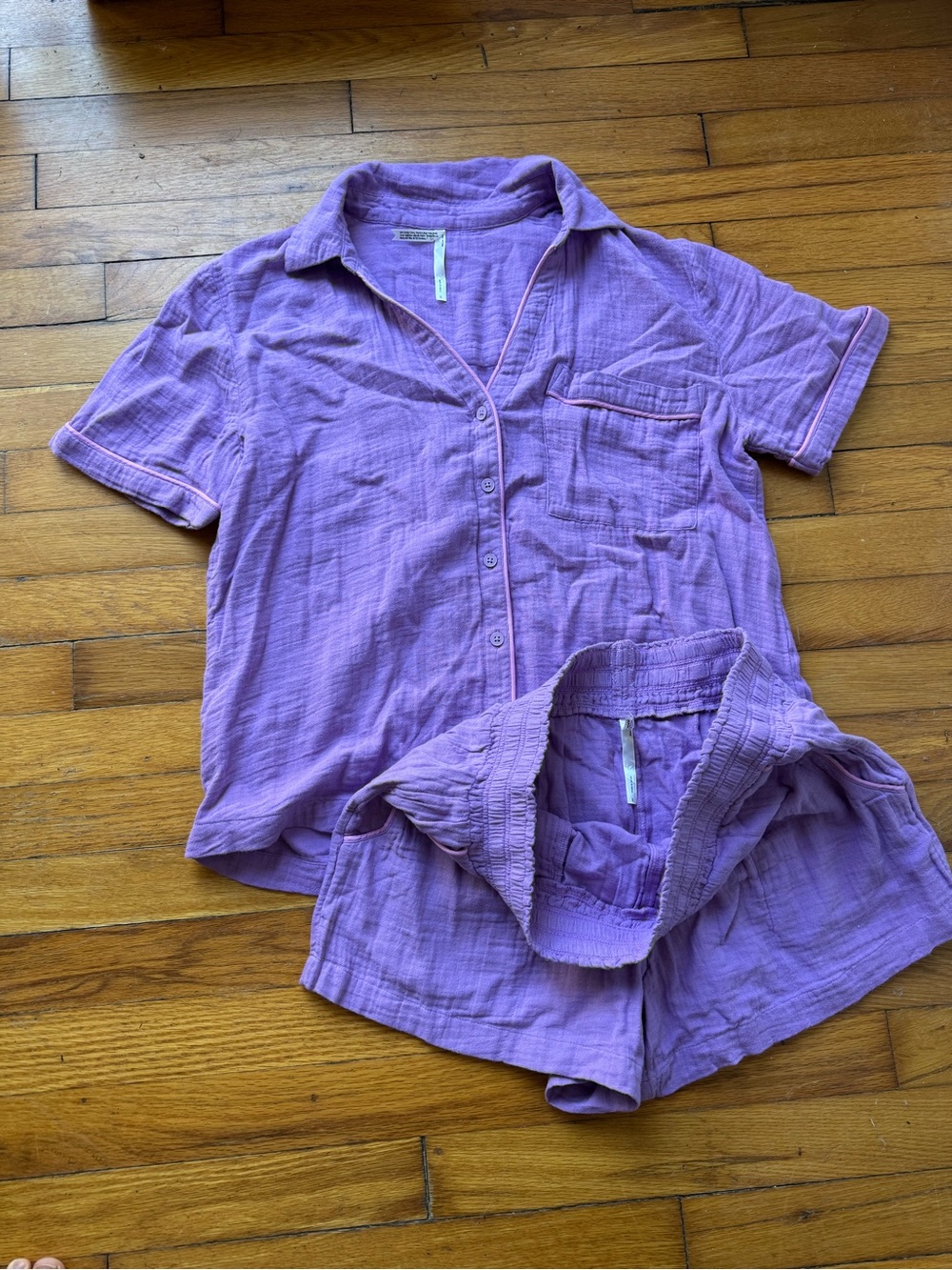 Soma Lavender Short Sleeve Button Pajama Set